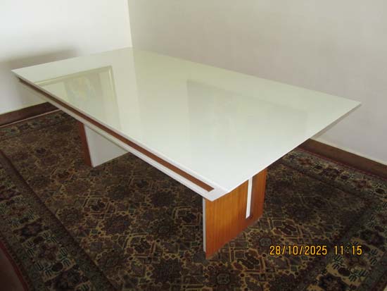 MESA JANTAR MADEIRA VIDRO