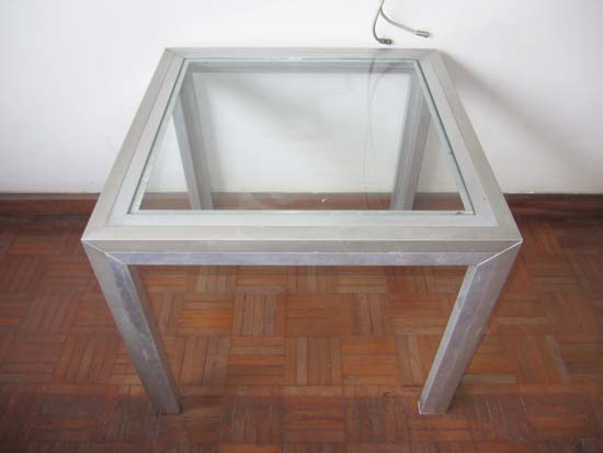 MESA LATERAL ALUMINIO VIDRO