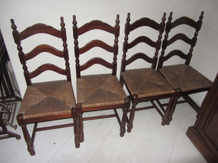 4 CADEIRAS MADEIRA PALHA