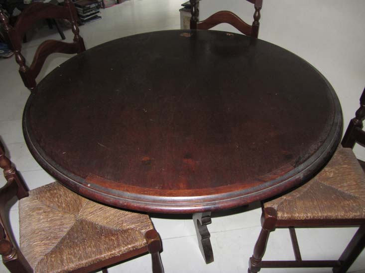 MESA JANTAR MADEIRA REDONDA