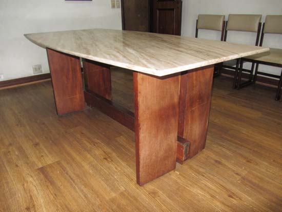 MESA JANTAR MADEIRA MARMORE