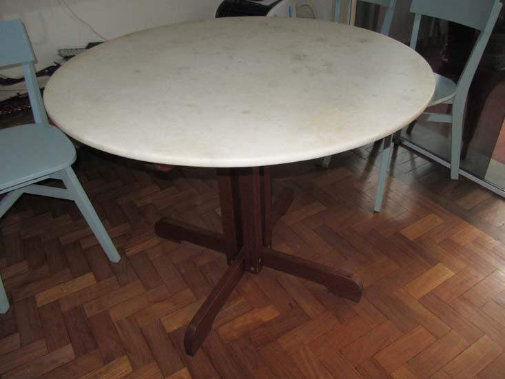 MESA JANTAR MADEIRA MARMORE