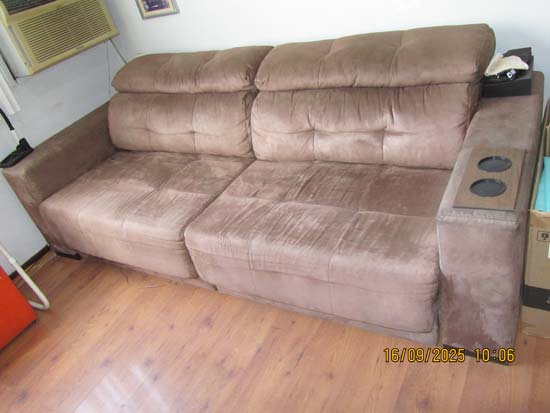 SOFA CHAISE LONG MARROM