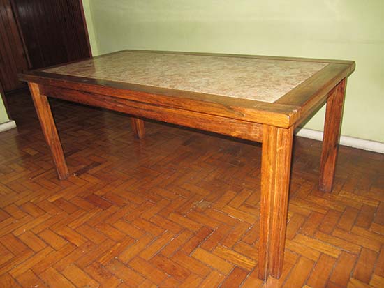 MESA JANTAR MADEIRA MARMORE