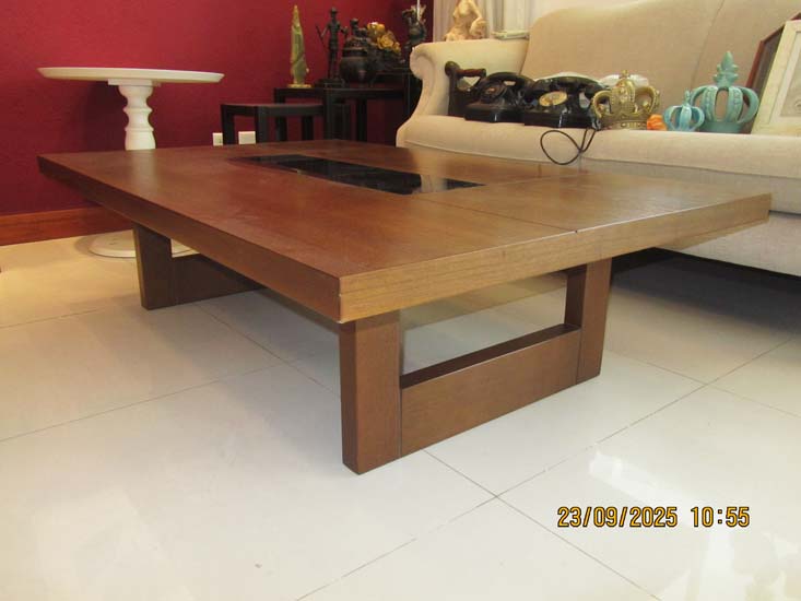 MESA CENTRO MADEIRA VIDRO