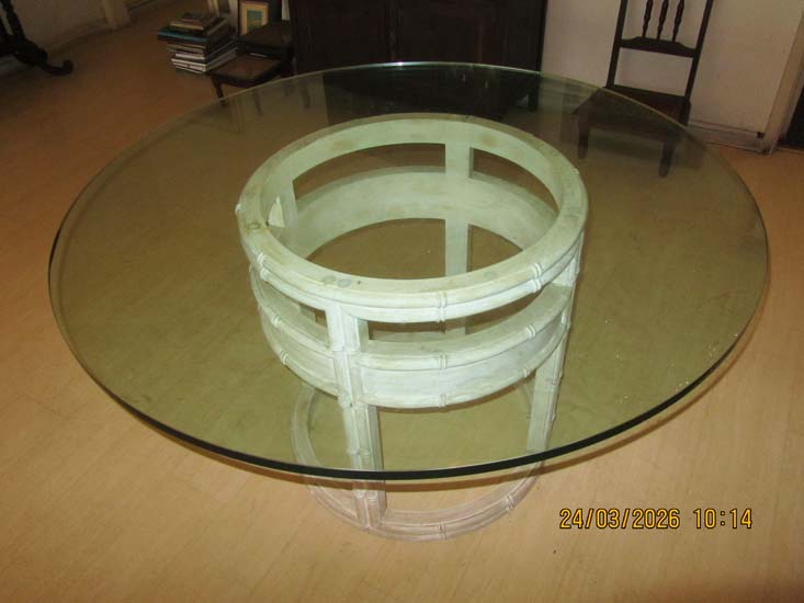 MESA JANTAR MADEIRA VIDRO