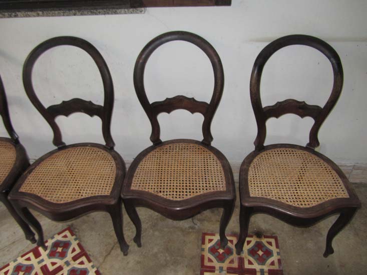 6 CADEIRAS MADEIRA PALHA