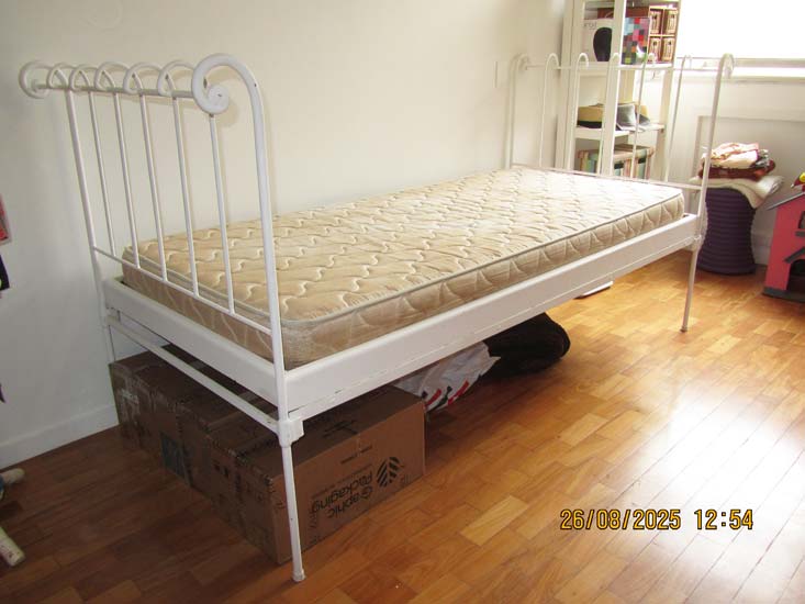 CAMA FERRO BRANCA SOLTEIRO