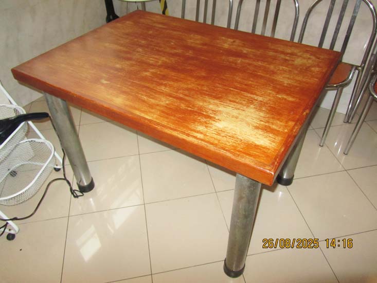 MESA MADEIRA METAL RETANGULAR
