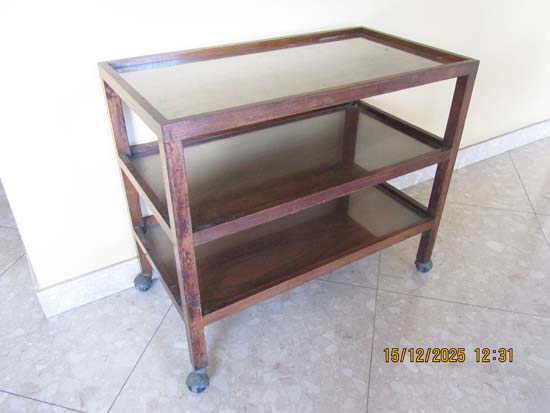 MESA CARRINHO MADEIRA VIDRO