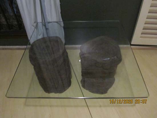 MESA CENTRO TRONCOS VIDRO CORDA