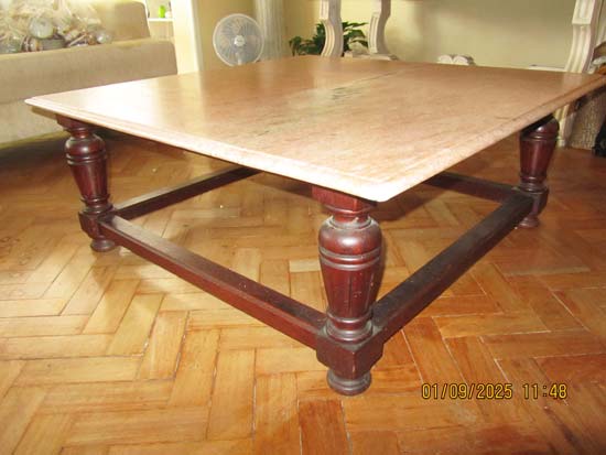 MESA CENTRO MADEIRA MARMORE
