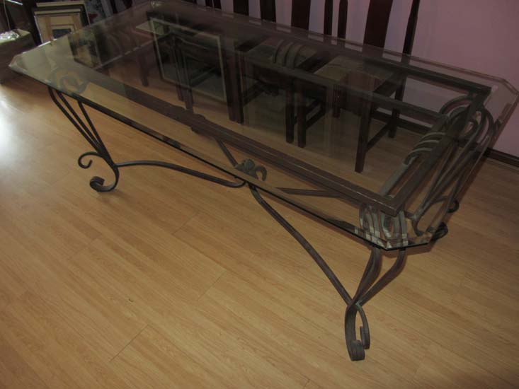 MESA JANTAR FERRO VIDRO