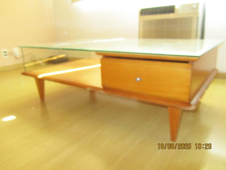 MESA CENTRO MADEIRA VIDRO