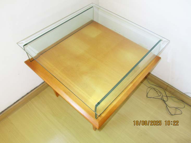 MESA LATERAL MADEIRA VIDRO