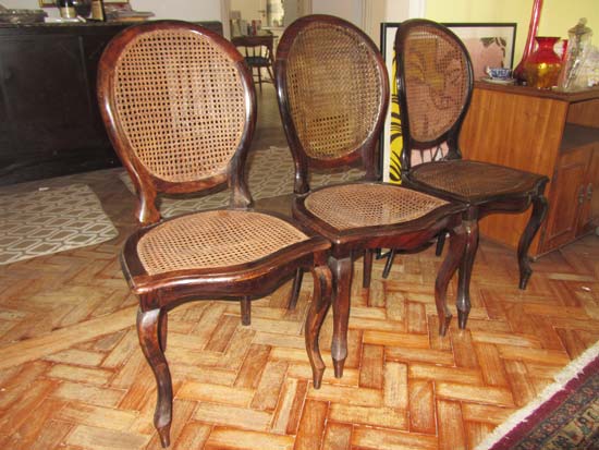 CADEIRAS MEDALHAO MADEIRA PALHA