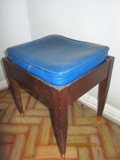 BANQUETA MADEIRA COURO