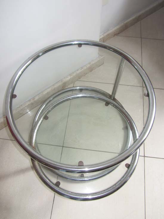 MESINHA 2 ABAS METAL VIDRO REDONDA