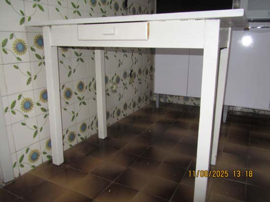 MESA MADEIRA BRANCA 1 GAVETA