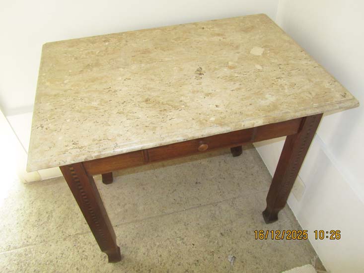 MESA APARADOR MADEIRA MARMORE