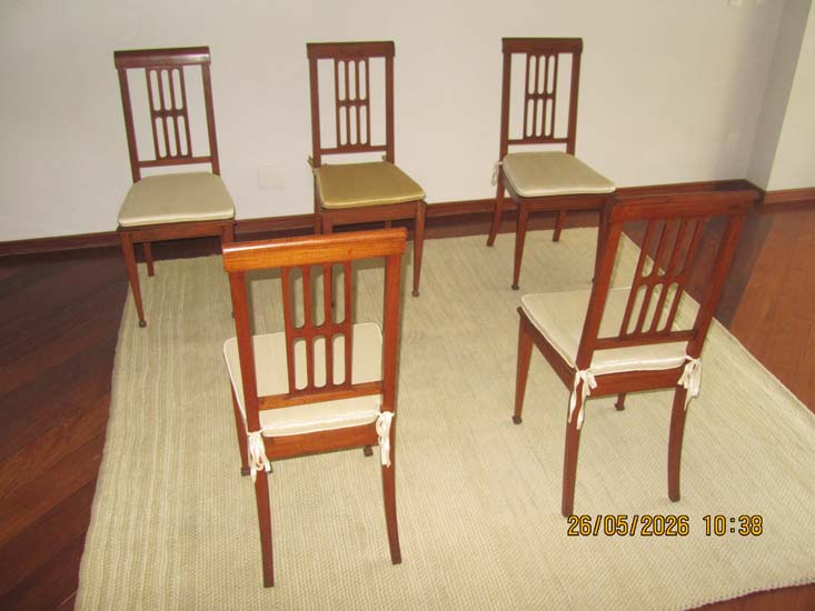 5 CADEIRAS MADEIRA PALHA