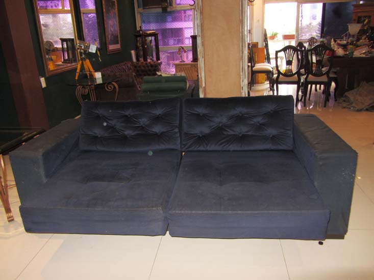 SOFA CHAISE 4 LUGARES AZUL
