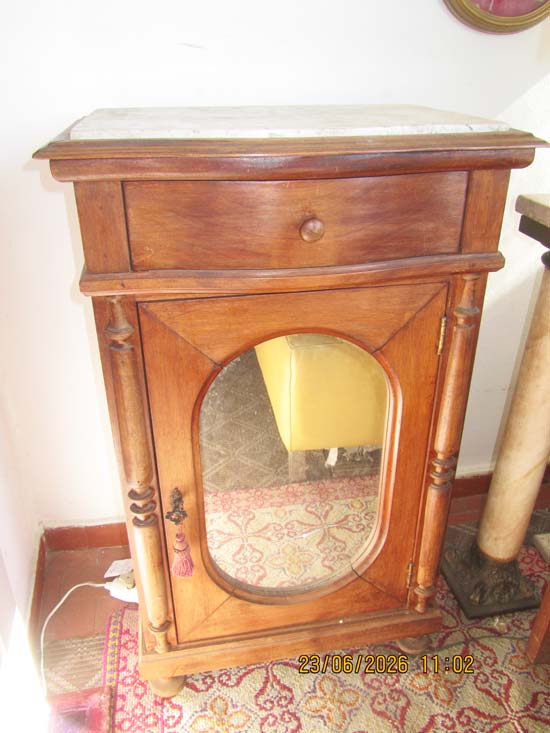 MESA APARADOR MADEIRA MARMORE