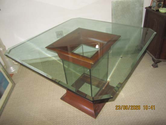 MESA JANTAR MADEIRA VIDRO