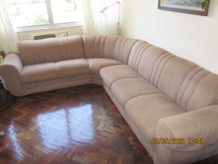 SOFA EM L MARROM