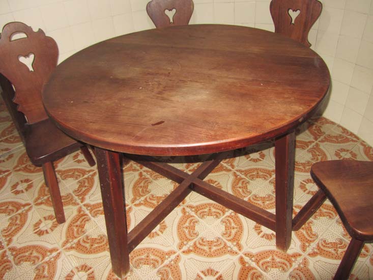 MESA JANTAR MADEIRA REDONDA