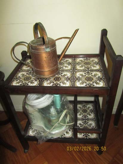 CARRINHO CHA MADEIRA AZULEJOS