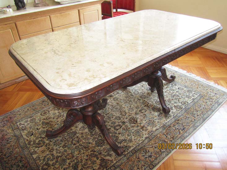 MESA JANTAR MADEIRA MARMORE