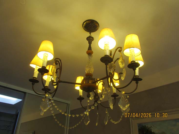 LUSTRE 9 VELAS METAL VIDRO